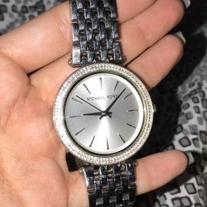 Michael Kors black purse & silver watch BUNDLE